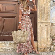 Autumn Dress 2020 Women New Fashionable Bohemian V-neck Floral