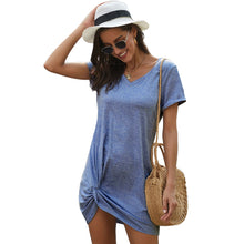 T shirt Dress for Women Summer 2020 New Plus Size Twist Knot Casual
