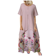 MISSOMO Summer Dress Women Fake Two Piece Vintage Dress Floral