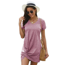 T shirt Dress for Women Summer 2020 New Plus Size Twist Knot Casual