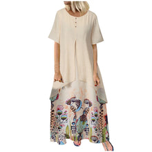 MISSOMO Summer Dress Women Fake Two Piece Vintage Dress Floral