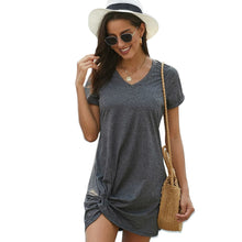 T shirt Dress for Women Summer 2020 New Plus Size Twist Knot Casual
